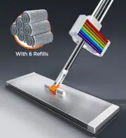 Joybos®16" Household Flat Mop with Extended Handle and Reusable Mop Pad With 6 Refills