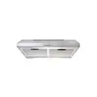 Euromaid 60cm Fixed Rangehood 250m3/h LED Recirculating Stainless Steel Silver