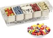 Condiment Containers - Multifunctional Salt Containers,5 Compartments Reusable Snack Organizer, Condiment Pots for Home, Restaurants