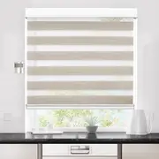 Marlow Blackout Zebra Roller Blind Curtains Double Window Sunshade 60x210 Beige