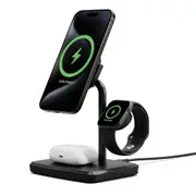 Cygnett ChargeBase Qi2 3-in-1 Magnetic 15W Wireless Charger-Black(CY5069BUNCP),1.2M USB-C Cable,5W Watch Charger, 180 Swivel Head,2 Years Warranty CY5069BUNCP