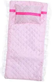Kisangel Cotton Mini Dollhouse Furniture Set 2pcs Pillow Sheet Adorable Design Dollhouse Accessory