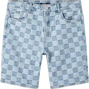 [Name It] Boys Nlmcheckizza DNM Dad Shorts, Medium Blue Denim/Checks:Checks