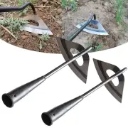 2Pcs All-Steel Hardened Hollow Garden Hoe Durable Long Handle Weeding Tool
