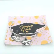 ALEX AND ANI 2021 Graduation Cap Charm Bracelet