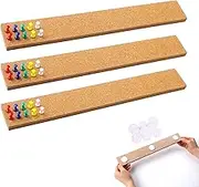 3 Pcs Bulletin Strip Cork Strip Cork Bulletin Bar Strip Natural Frameless Cork Board Strips with Strength Adhesive Backing for Office, School, Home Holiday Decor 15" X 2"- 1/2" Thick