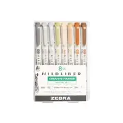 Zebra Mildliner Double Ended Highlighter Set 8 Pack Neutral Vintage Colors