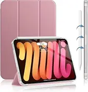 [Soke] for iPad Mini 7 Case A17 Pro, iPad Mini 7th/6th Generation 2024/2021- [Slim Trifold Stand + Auto Wake/Sleep], Protective Hard PC Back Cover for Apple iPad Mini 7/6 Gen 8.3 Inch - New Fuchsia