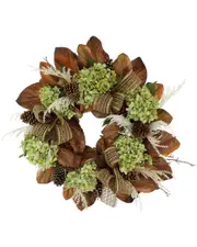 Creative Displays 26in Traditional Fall Wreath with Hydrangeas, Pampas & Bows