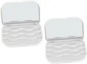 Ipetboom 2pcs Box Eyelash Storage Box Storage Rack White Travel Magnetic Field Weakening Make up
