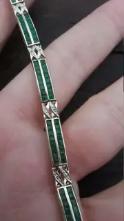 12Ct Princess Cut Simulated Emerald Diamond Bracelet 925 Silver Gold Plated