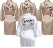 Team Bride Robe Wedding Robe Bridesmaid Kimono Satin Robe Bridal Party Gift