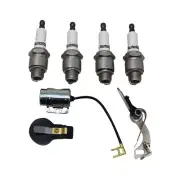 Ignition Tune-Up Kit w/Plugs Fits Ford Tractor 5000 6600 5500 5550 Rotor