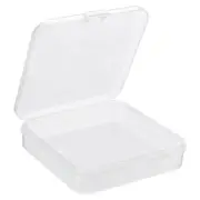 6pcs Clear Storage Container with Hinged Lid 72x17mm Plastic Square Craft Box
