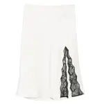 [Calvin Klein] Calvin Klein Lace-insert Slit Skirt M NEUTRALS/BLACK