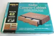 Vintage Modular Series Faux Wood Audio Cassette Storage Drawer Cabinet