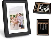 Black Photo Picture Frame Diversion Safe,Mini Safe Box with Hidden Secret Compartment for Money, Cash, Jewelry,Home Security Safe(8 x 3 inch)