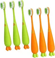 HONMEET 6pcs Carrot Toothbrush Extra Soft Toothbrush Toothbrushes Manual Tooth Brush for Manual Teeth Brush for Soft Toothbrushes Carrot Toothbrush