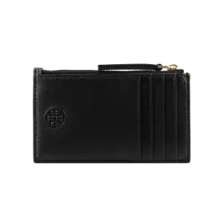 【TORY BURCH】Fleming 菱格紋拉鍊卡片夾/零錢包(黑色)