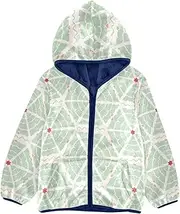 [GuoChe] Sherpa Lined Toddler Hoodie Merry Christmas Light Green Kids Outerwear Boys Navy Blue Zip Sweatshirt 3-10T