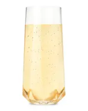 Viski Raye Set of 2 Faceted Crystal Champagne Glass