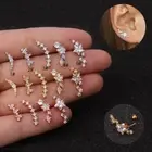 Gem Crystal Tragus Helix Bar Stud Cartilage Top Upper Ear Earring Stud Labret