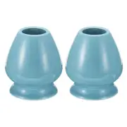 2pcs Ceramic Chasen Stand 72mm Matcha Whisk Holder Teas Set Whisks Stand Blue