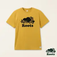 在飛比找Yahoo奇摩購物中心優惠-Roots男裝-絕對經典系列 海狸LOGO有機棉短袖T恤-蜂