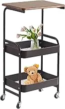 Rolling Standing Utility Rack | Standing Shelf Units | Utility Rack Rolling Cart for Entryway Kitchen Living Room