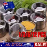 Magnetic Spice Jars Stainless Steel Spice Tins Spice Seasoning Containers