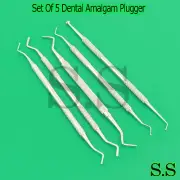 5 Surgical Double Ended Filling Instruments Dental Amalgam Plugger PR-0088