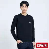 在飛比找Yahoo奇摩購物中心優惠-EDWIN 人氣復刻 LOGO口袋薄長袖T恤-男-黑色