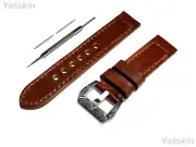 Dark Brown Brushed Leather Band for Samsung Galaxy Watch 3 45mm 46mm Gear S3,B22