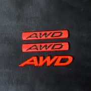 Matte Red 1x Rear + 2x Fender AWD Metal Decal Sticker Badge Emblem Turbo Limited (for: MG)