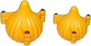 Garden Of Arts Plastic 2 Pieces Small And Medium 3 Fold Modak Maker Mould For Ganpati, Diwali, Dussehra, And Other Festival, Orange