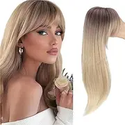 Hair Toppers for Women the opening with a synthetic hair block, featuring bangs and long curly hair for women without any trace Hairpiece 35cm (RT6-27-613#)