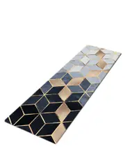 Non-Slip Home PVC Anti-Oil Waterproof Floor Mat Door Mat Kitchen Mat Black TILE
