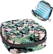Period Bag,Sanitary Napkin Storage Bag,Vintage Wild Flower Floral,Tampon Bag for Purse