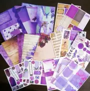 Purple Fairy Magic DIY Kit Junk Journal paper Scrapbook Ephemera Smash garden