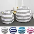 Stripe Toys Storage Bean Bag Round Plush Toy Organizer Storage Bags Children