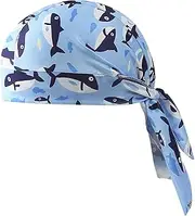 [wiroouia] Head Scarf Headband,Riding Sun Headscarf Skull Wrap - Breathable Hair Wrap Fish Print Head Cover for Women Men