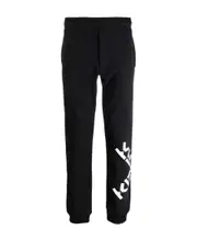 Kenzo Logo Printed Elastic Waist Jogging Pants XL Black