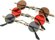 [MERRYHAPY] 3pcs Small Circle Glasses Frame Red Sunglasses Sun Glasses Sunglasses for Men Trendy Steampunk Sunglasses Vintage Round Sunglasses Trendy Hippie Glasses Vintage Circle Glasses