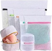Laundry Bag,H HOME-MART Mesh Laundry Bags, Washing Machine Wash Bags, Lingerie Bra Washing Bags Delicate Bag for Clothes with Premium Zipper Lock (1 Extra Large &2 Large &2 Medium & 2 Bra Bags)
