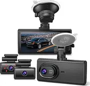 [sarmert] LS09 4K Dash Cam Front and Rear Inside Built in 5G WiFi GPS, 3 Channel Dash Cam FHD 1080P*3, 2K+1080P Dual Dash Camera for Cars, 64GB Card, Parking Mode, 4in IPS Screen, Night Vision, USB C