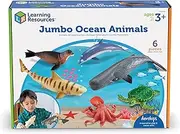 Learning Resources Jumbo Ocean Animals I Octopus, Whale, Shark, Sea Turtle, Seal, and Dolphin, 6 Animals