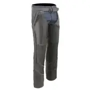 Milwaukee Leather ML1144 Men's Black Leather Vented Chaps with Reflective Piping