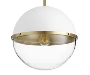 Quorum International 83-14 15"W Pendant - Studio White / Aged Brass