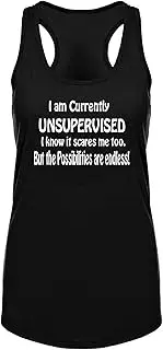 [Lyprerazy] I AM Currently Unsupervised Workout Gym Funny Printed Tank Top