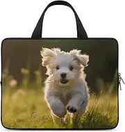 Laptop Case Sleeve Shockproof Computer Carrying Bag Puppy Crossing The Grass Laptop Bag Tote Lightweight Notebook Case Cover Traveling Briefcase Handle Bags for Travel Business 17inch